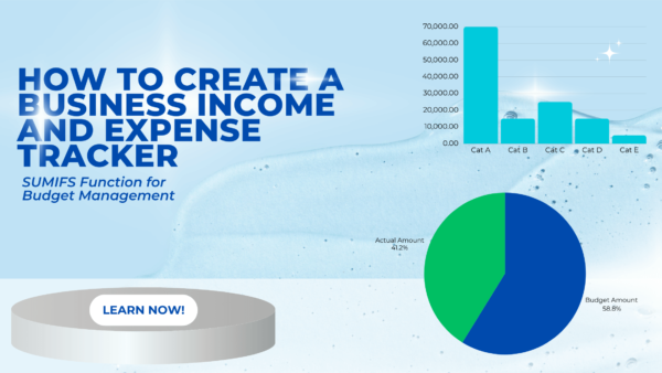 Business income and expense tracker in excel template for budget management